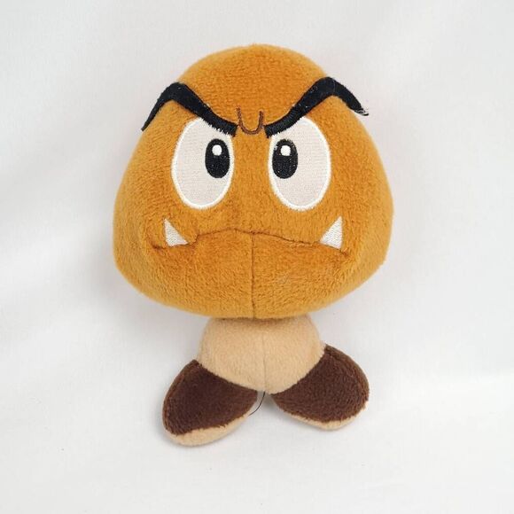 Official Nintendo Super Mario Bros Goomba 7" Mushroom Stuffed Plush Zipper Pouch - Picture 1 of 4